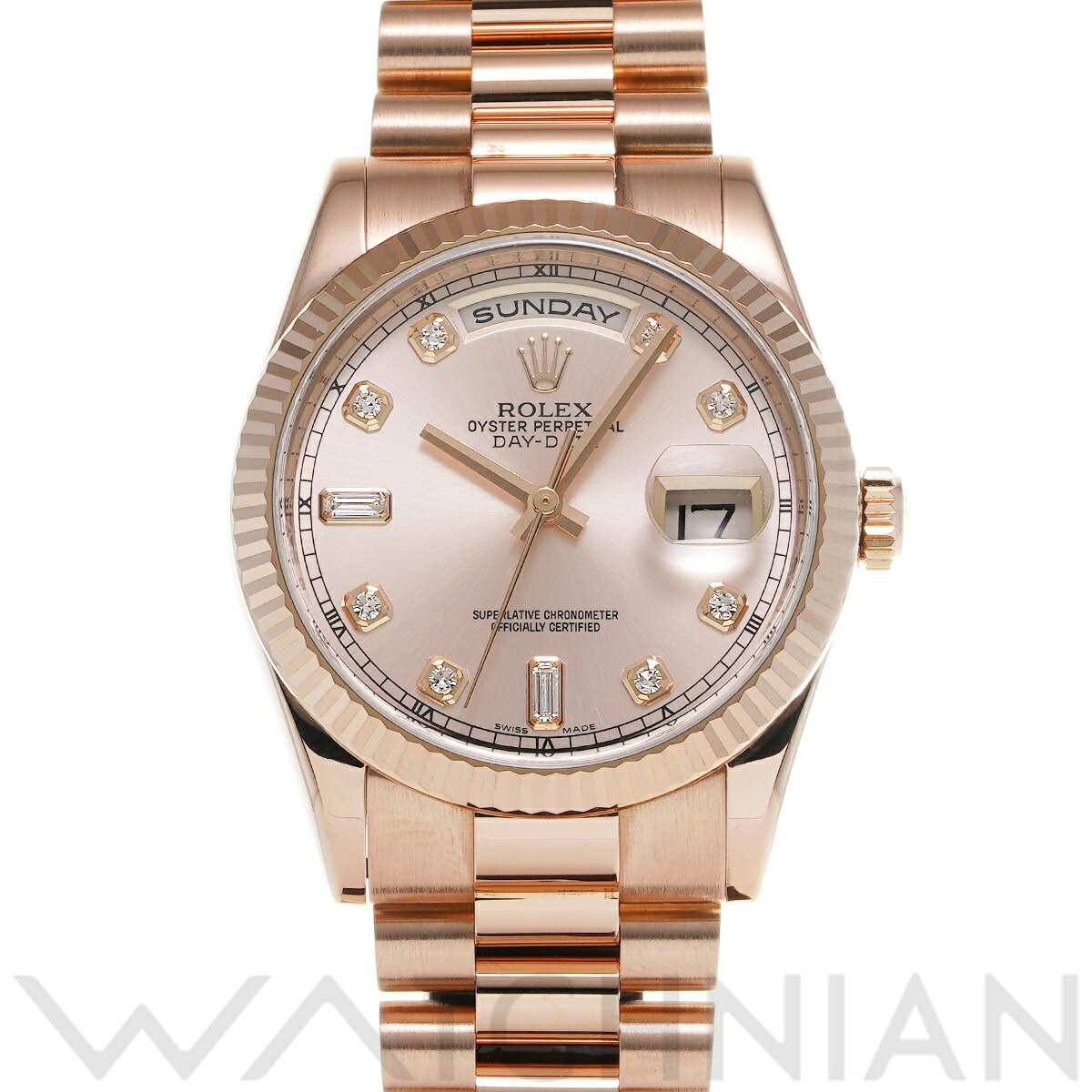 【5種選べるクーポン】【ローン60回払い無金利】【中古】 ロレックス ROLEX デイデイト 36 118235FA M番(2008年頃製造) ピンク/ダイヤモンド メンズ 腕時計 ロレックス 時計 高級腕時計 ブランド