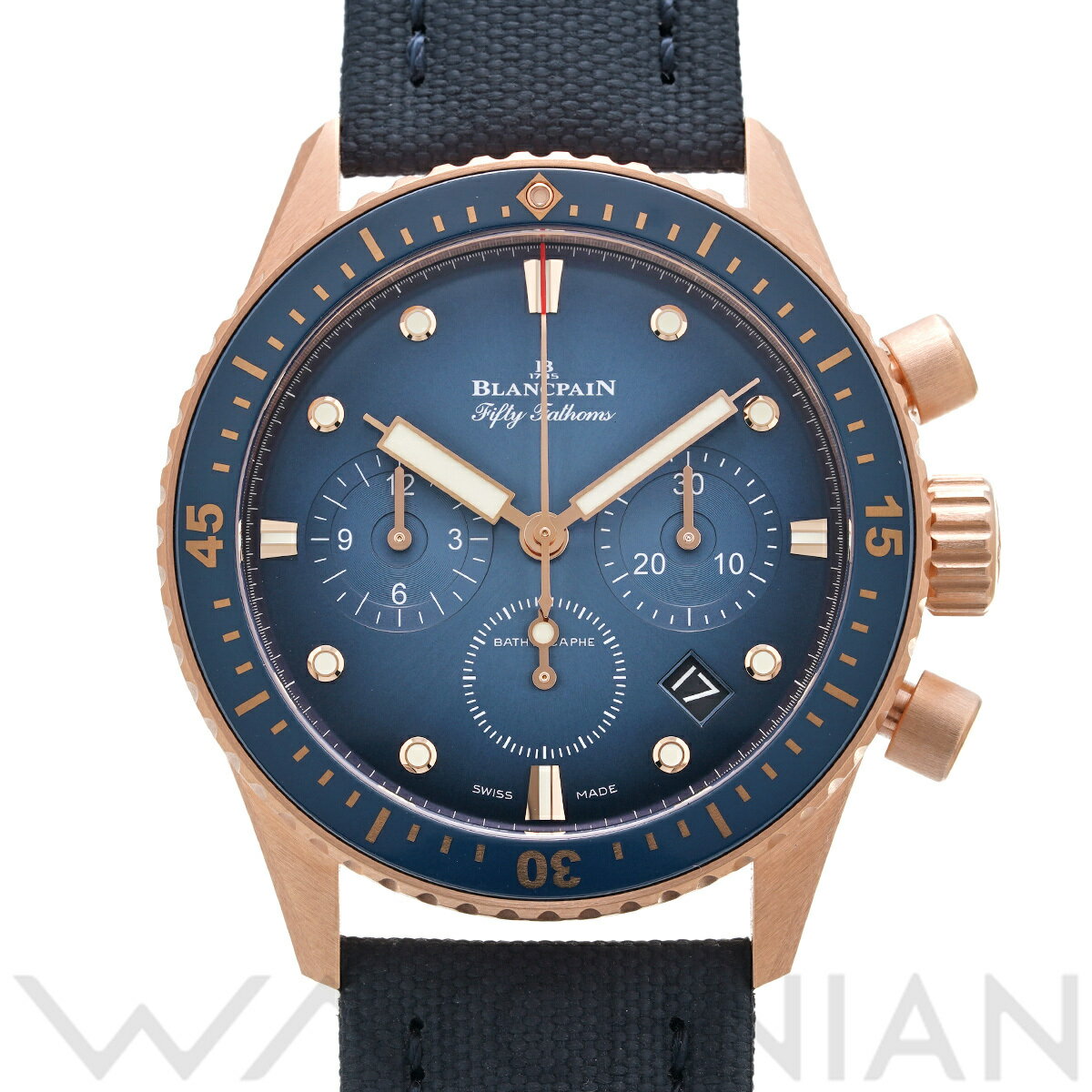  ブランパン Blancpain フィフティ ファゾムス バチスカーフ クロノグラフ フライバック 5200 3640 O52B ブルー メンズ 腕時計 ブランパン 時計 高級腕時計 ブランド