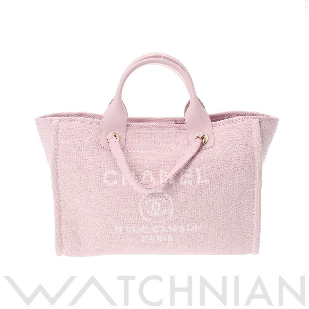 【4種選べるクーポン＆P2倍 4/10】【ローン60回払い無金利】【中古】 シャネル CHANEL ドーヴィル スモールショッピングバッグ ピンク/ゴールド金具 AS3257 キャンバス レディース トートバッグ chanel シャネル バッグ バック ブランドのサムネイル