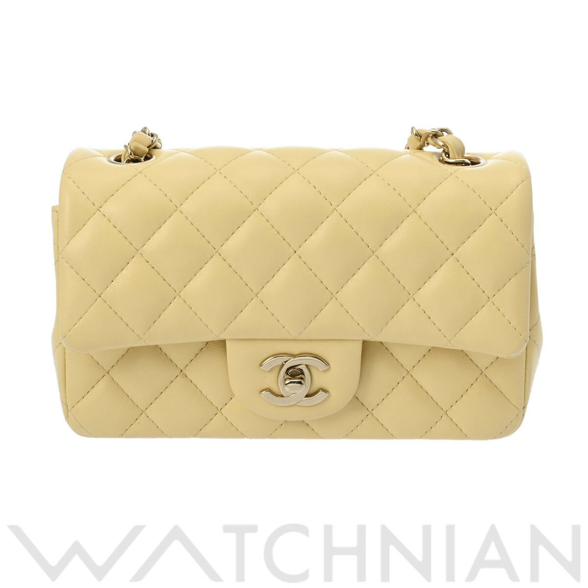 【ローン60回払い無金利】【中古】 シャネル CHANEL ミニフラップバッグ 20 イエロー/ゴールド金具 A69900 ラムスキン レディース ショルダーバッグ chanel シャネル バッグ バック ブランドのサムネイル