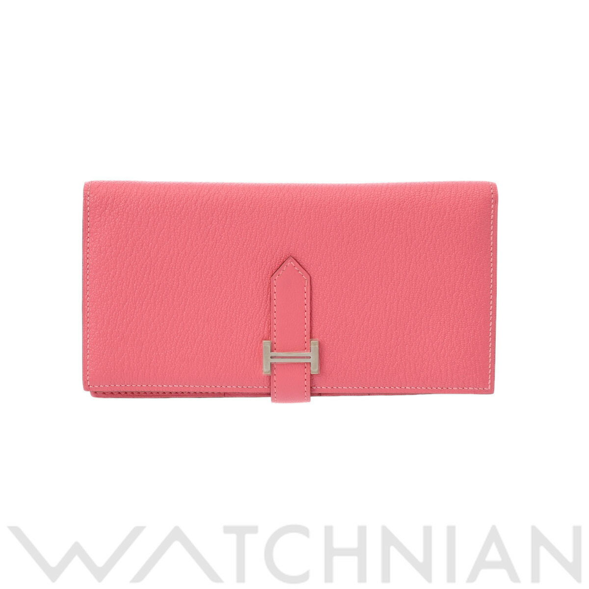 【6種選べるクーポン＆P2倍 7/5】【ローン60回払い無金利】【中古】 エルメス HERMES ベアン スフレ ローズアザレ/パラジウム金具 シェーブル ユニセックス 長財布 エルメス 財布 ブランドのサムネイル
