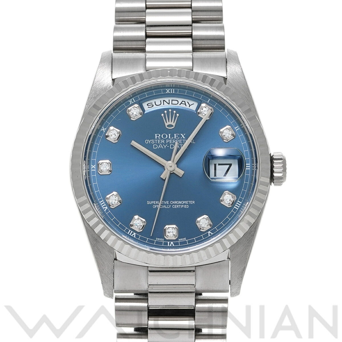 【4種選べるクーポン＆P2倍 5/20】【ローン60回払い無金利】【中古】 ロレックス ROLEX デイデイト 18239G A番(1999年頃製造) ブルー/ダイヤモンド メンズ 腕時計 ロレックス 時計 高級腕時計 ブランド