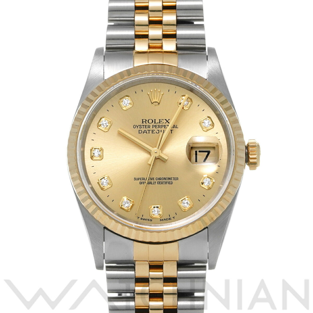 【4種選べるクーポン＆P2倍 5/20】【ローン60回払い無金利】【中古】 ロレックス ROLEX デイトジャスト 16233G S番(1993年頃製造) シャンパン/ダイヤモンド メンズ 腕時計 ロレックス 時計 高級腕時計 ブランド