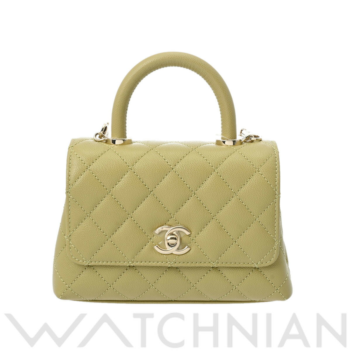 【〜11/18 最大1万円クーポン 】シャネル CHANEL マトラッセ ココハンドル XXS 2WAY チェーンショルダー ピスタチオ AS2215 グレインドカーフスキン レディース ハンドバッグ chanel シャネル バッグ バック ブランド 【ローン60回払い無金利】【未使用】のサムネイル