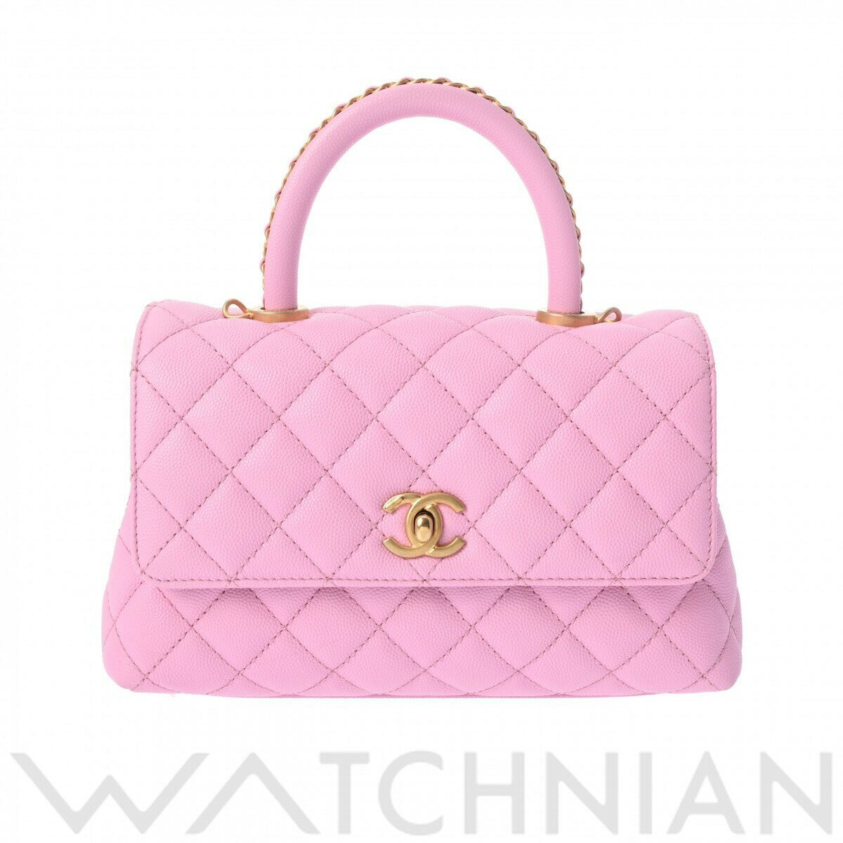 【4種選べるクーポン】【ローン60回払い無金利】【中古】 シャネル CHANEL マトラッセ ココハンドル XS 2WAY ピンク/ヴィンテージ調ゴールド金具 A92990 グレインドカーフスキン レディース ハンドバッグ chanel シャネル バッグ バック ブランドのサムネイル