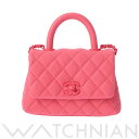 シャネル CHANEL マトラッセ ココハンドル XXS 2WAY チェーンショルダー ピンク/ピンク金具 AS2215 グレインドカーフスキン レディース ハ...