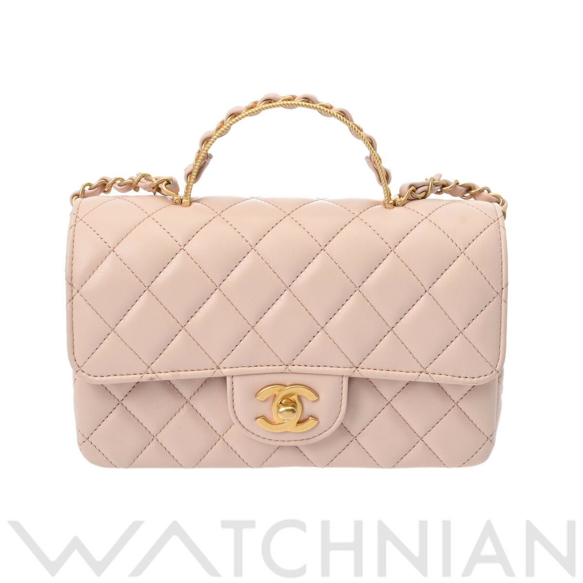 【ローン60回払い無金利】【中古】 シャネル CHANEL トップハンドル フラップバッグ 2WAY ライトピンク/ゴールド金具 AS4023 ラムスキン レディース ショルダーバッグ chanel シャネル バッグ バック ブランドのサムネイル