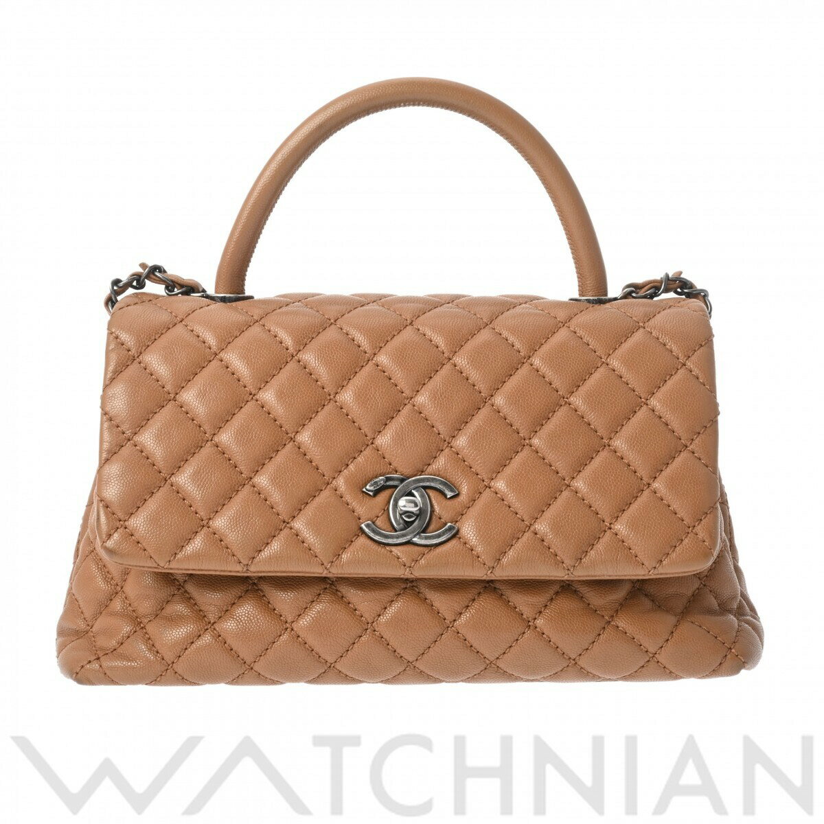 【〜11/10 最大2万円クーポン】シャネル CHANEL マトラッセ ココハンドル 2WAY ブラウン A92991 グレインドカーフスキン レディース ハンドバッグ chanel シャネル バッグ バック ブランド 【ローン60回払い無金利】【中古】のサムネイル