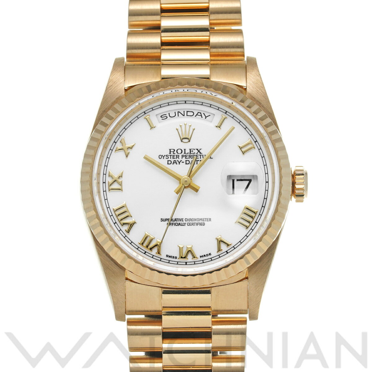 【全品ポイント2倍 5/30】【ローン60回払い無金利】【中古】 ロレックス ROLEX デイデイト 36 18238 T番(1996年頃製造) ホワイト メンズ 腕時計 ロレックス 時計 高級腕時計 ブランド