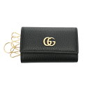 【4種選べるクーポン＆P2倍 4/25】【ローン60回払い無金利】【未使用】 グッチ GUCCI GGマーモント 6連キーケース ブラック/ゴールド金具 456118 レザー レディース キーケース グッチ