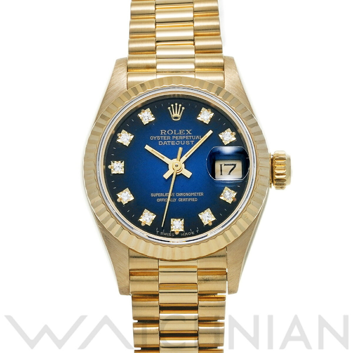 【4種選べるクーポン】【ローン60回払い無金利】【中古】 ロレックス ROLEX デイトジャスト 69178G R番(1987年頃製造) ブルー・グラデーション/ダイヤモンド レディース 腕時計 ロレックス 時計 高級腕時計 ブランド