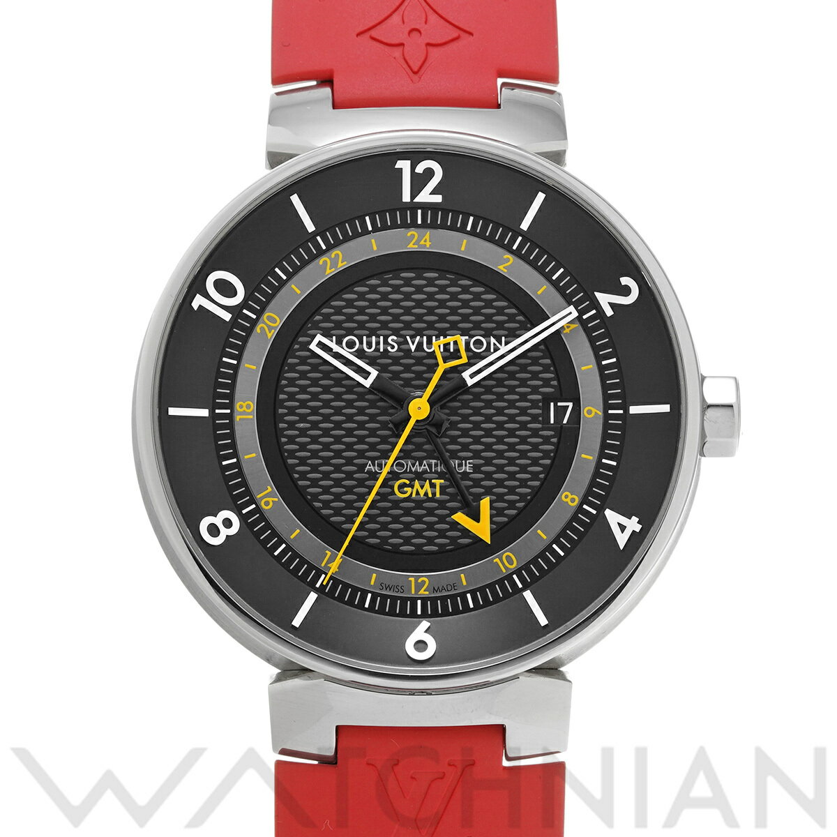【4種選べるクーポン】【ローン60回払い無金利】【中古】 ルイ ヴィトン LOUIS VUITTON タンブール ムーン GMT Q8D30Z ブラック メンズ 腕時計 ルイ ヴィトン 時計 高級腕時計 ブランド
