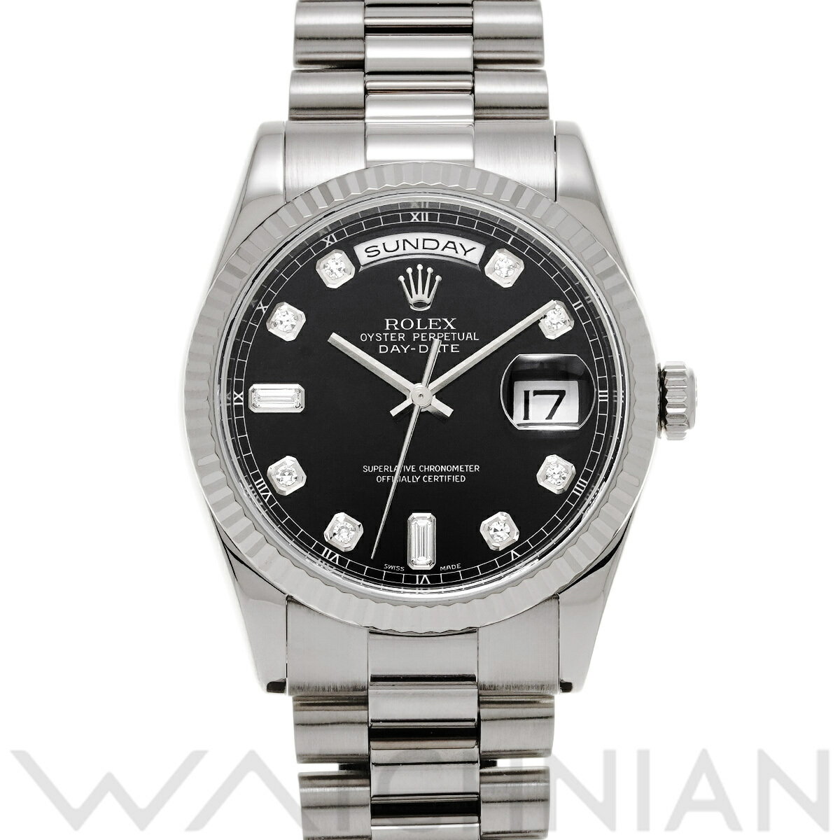 【4種選べるクーポン】【ローン60回払い無金利】【中古】 ロレックス ROLEX デイデイト 36 118239A F番(2003年頃製造) ブラック/ダイヤモンド メンズ 腕時計 ロレックス 時計 高級腕時計 ブランド