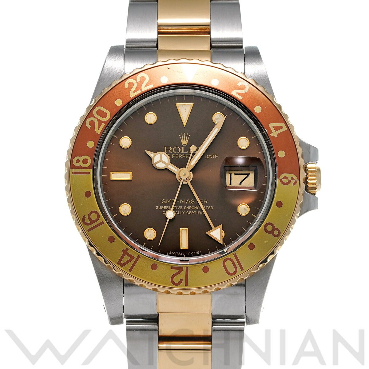 【4種選べるクーポン】【ローン60回払い無金利】【中古】 ロレックス ROLEX GMTマスター 16753 94番台(1986年頃製造) ブラウン メンズ 腕時計 ロレックス 時計 高級腕時計 ブランド
