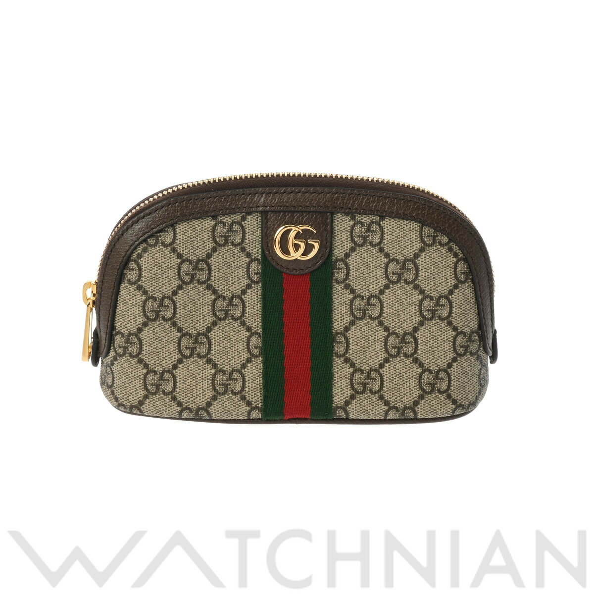 アクセサリーポーチ 【4種選べるクーポン】【ローン60回払い無金利】【未使用】 グッチ GUCCI ミディアム コスメティックケース オフィディア ベージュ/エボニー/ブラウン/ゴールド金具 625550 GGスプリームキャンバス/レザー レディース ポーチ グッチ