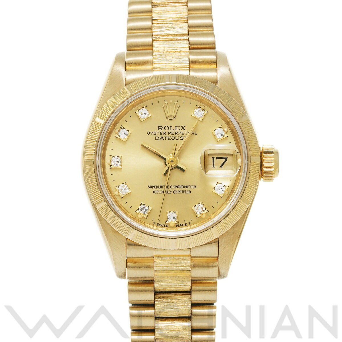 【4種選べるクーポン】【ローン60回払い無金利】【中古】 ロレックス ROLEX デイトジャスト バーク 69278G L番(1989年頃製造) シャンパン/ダイヤモンド レディース 腕時計 ロレックス 時計 高級腕時計 ブランド