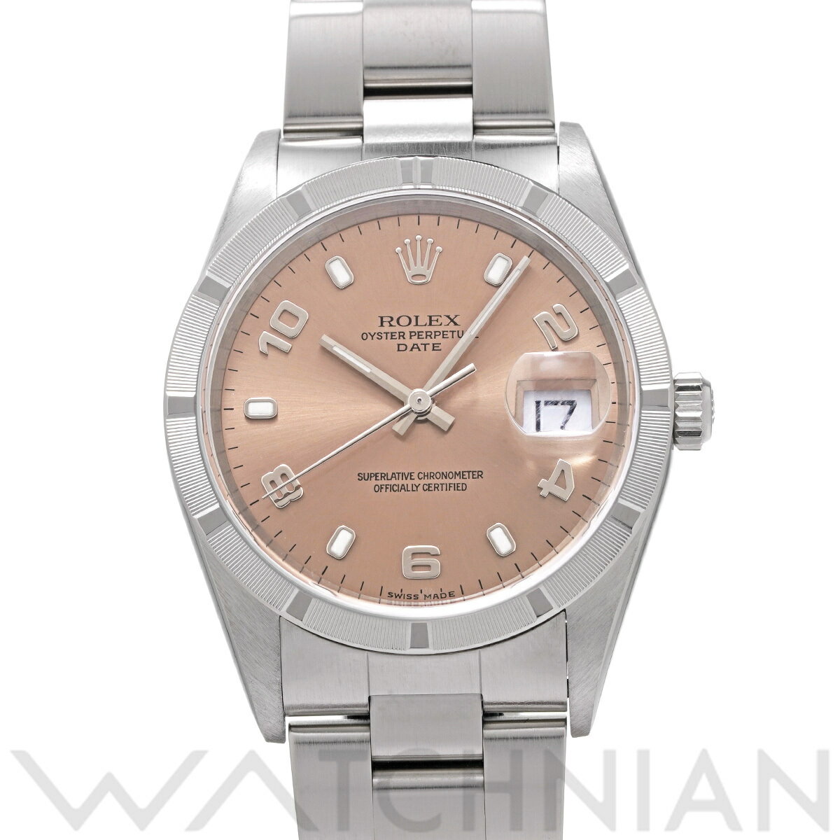 【全品ポイント2倍 5/30】【ローン60回払い無金利】【中古】 ロレックス ROLEX オイスターパーペチュアル デイト 15210 Y番(2002年頃製造) ピンク メンズ 腕時計 ロレックス 時計 高級腕時計 ブランド