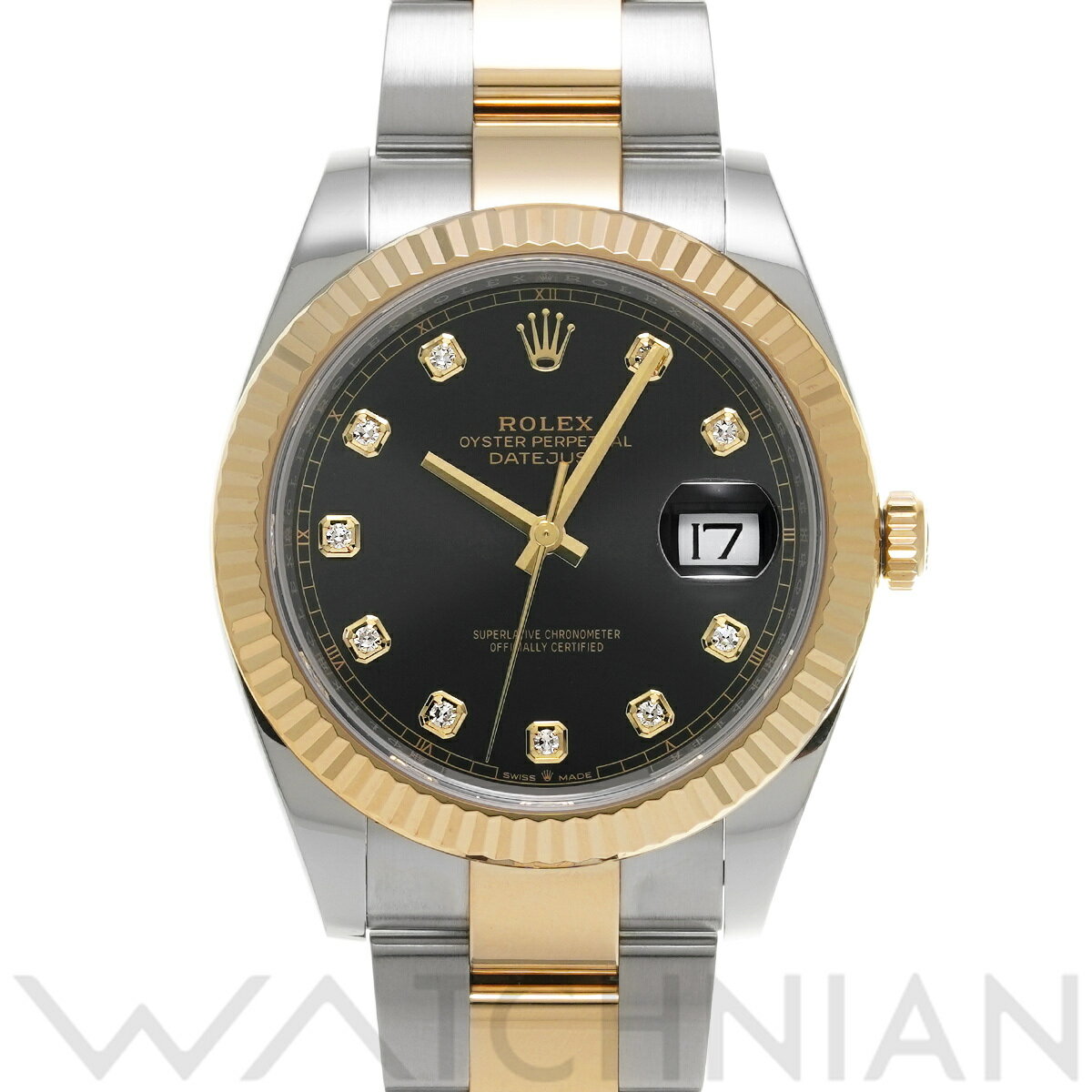 【4種選べるクーポン】【ローン60回払い無金利】【中古】 ロレックス ROLEX デイトジャスト 41 126333G ランダムシリアル ブライトブラック/ダイヤモンド メンズ 腕時計 ロレックス 時計 高級腕時計 ブランド