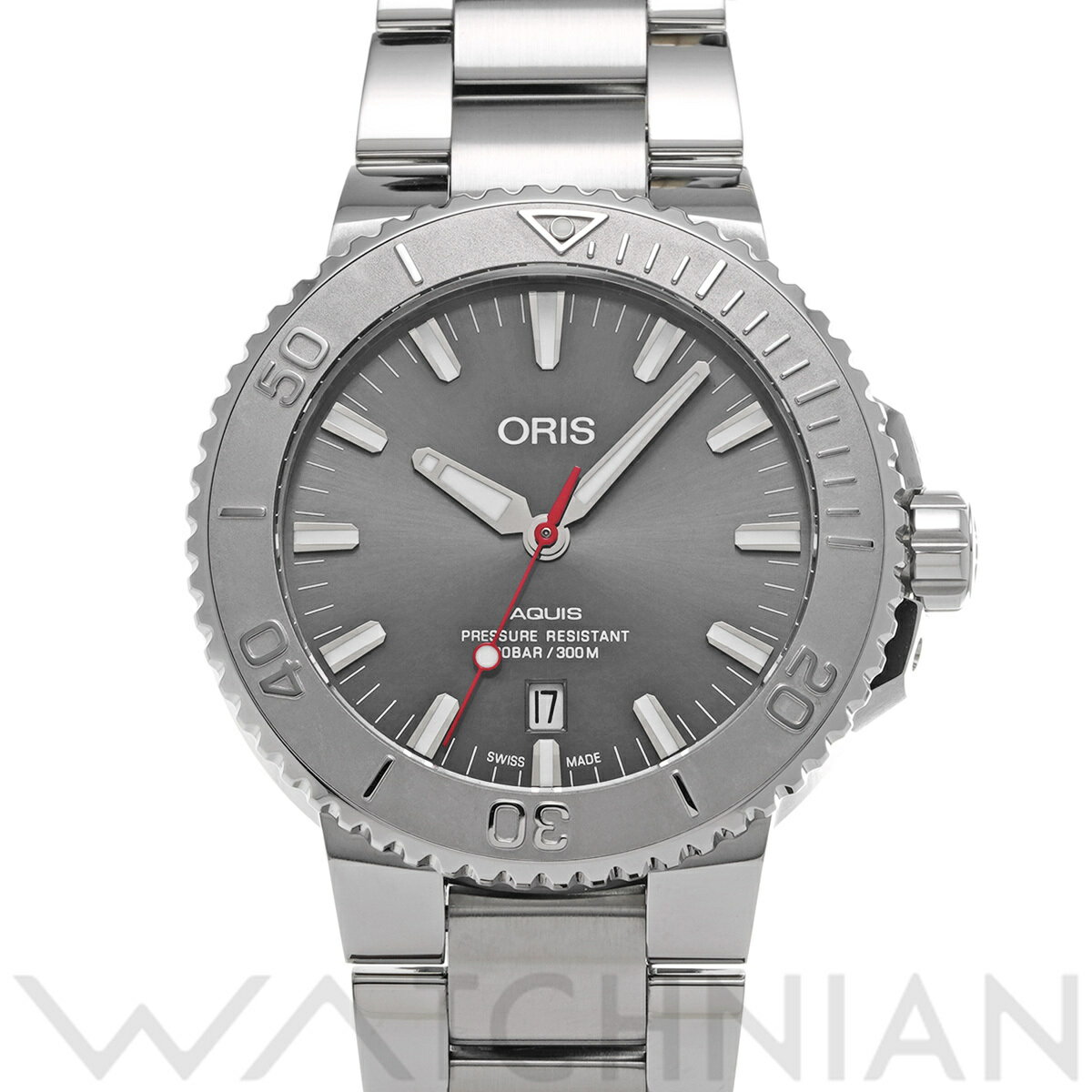  オリス ORIS アクイス デイト レリーフ 01 733 7730 4153-07 8 24 05PEB グレー メンズ 腕時計 オリス 時計 高級腕時計 ブランド