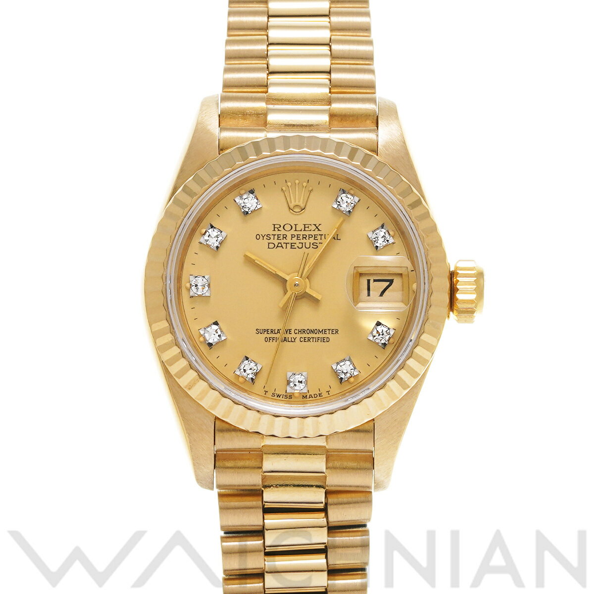 【4種選べるクーポン】【ローン60回払い無金利】【中古】 ロレックス ROLEX デイトジャスト 69178G 88番(1985年頃製造) シャンパン/ダイヤモンド レディース 腕時計 ロレックス 時計 高級腕時計 ブランド