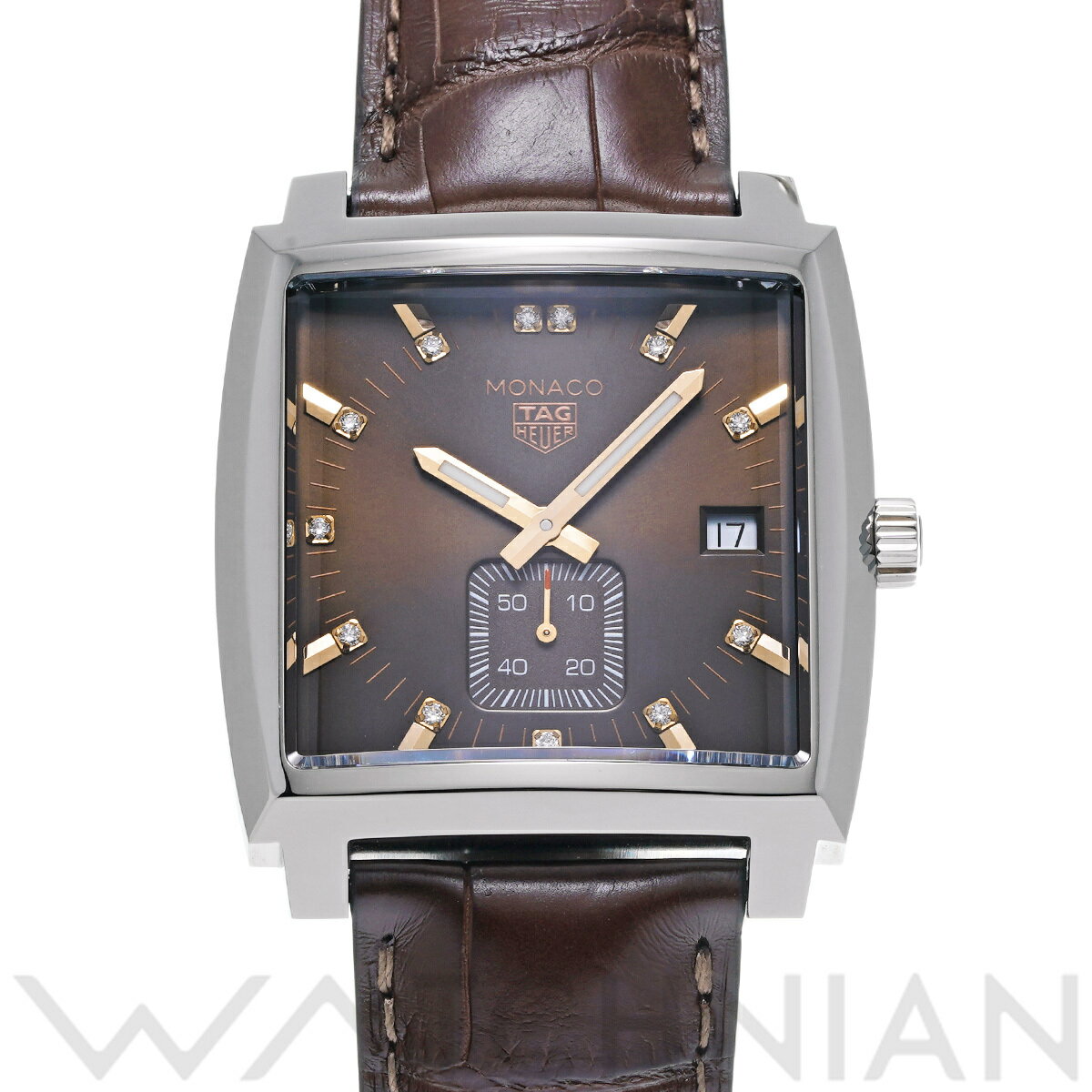 【5種選べるクーポン&P2倍 6/1】【ローン60回払い無金利】【中古】 タグ ホイヤー TAG HEUER モナコ クォーツ WAW131E.FC6420 ブラウン/ダイヤモンド レディース 腕時計 タグ ホイヤー 時計 高級腕時計 ブランド