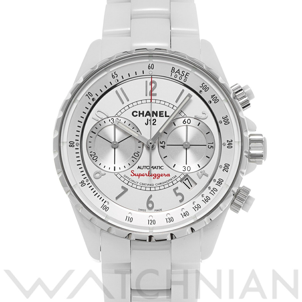 【5種選べるクーポン】【ローン60回払い無金利】【中古】 シャネル CHANEL J12 スーパーレッジェーラ 41MM H3410 シルバー メンズ 腕時計 シャネル 時計 高級腕時計 ブランド