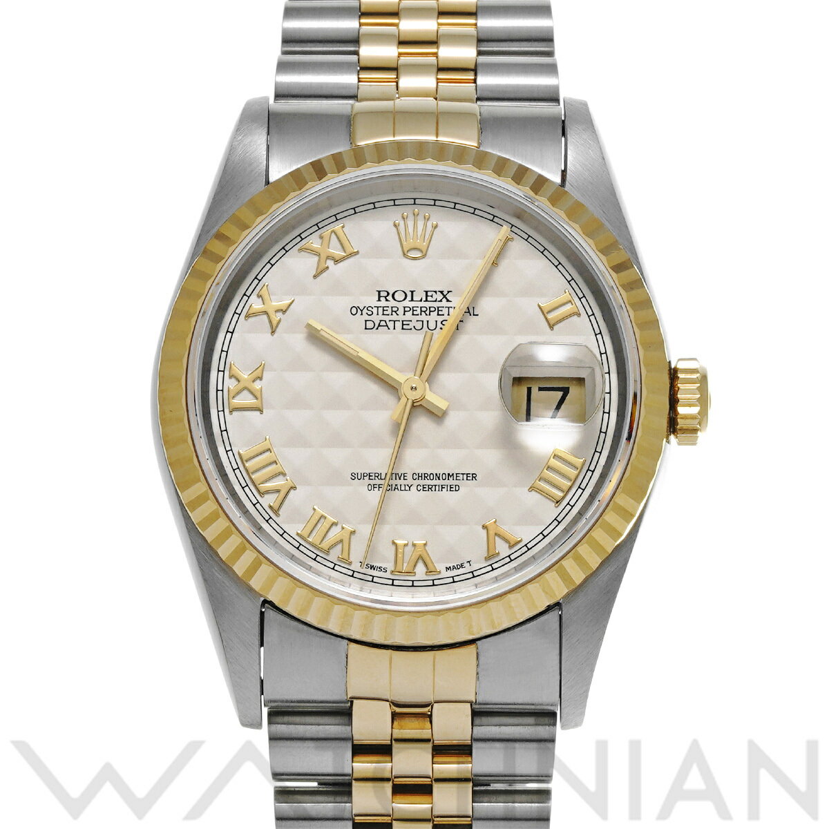 【4種選べるクーポン】【ローン60回払い無金利】【中古】 ロレックス ROLEX デイトジャスト 16233 T番(1997年頃製造) アイボリーピラミッド メンズ 腕時計 ロレックス 時計 高級腕時計 ブランド