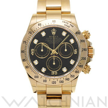 【5種選べるクーポン】【ローン60回払い無金利】【中古】 ロレックス ROLEX コスモグラフ デイトナ 116528G P番(2001年頃製造) ブラック/ダイヤモンド メンズ 腕時計 ロレックス 時計 高級腕時計 ブランド