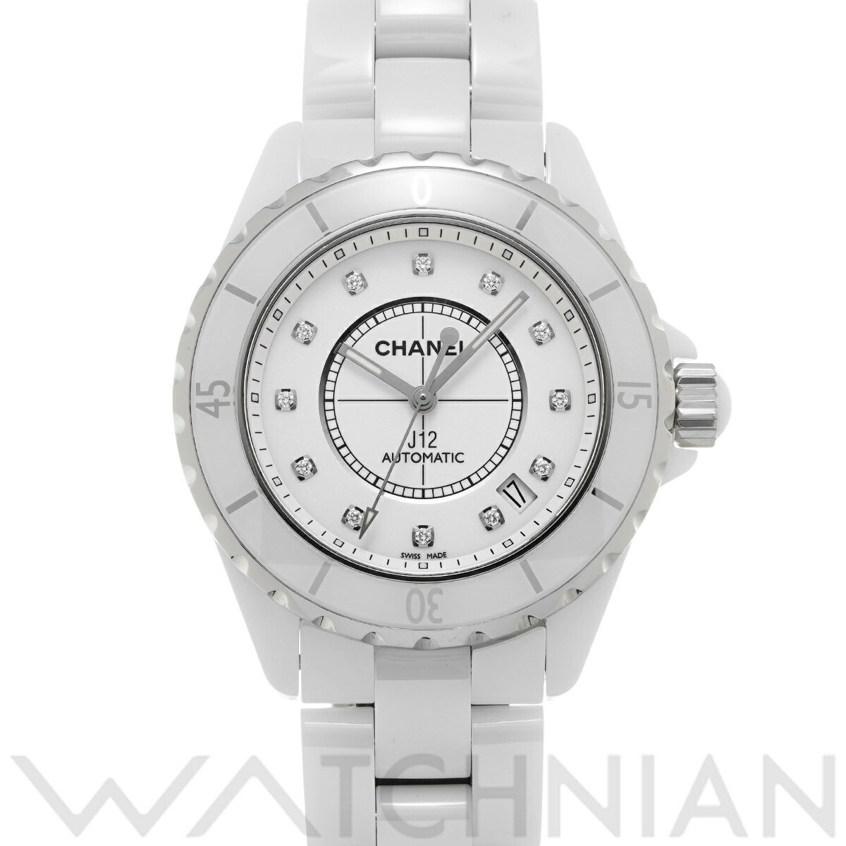 【ローン60回払い無金利】【中古】 シャネル CHANEL J12 38MM H1629 ホワイト/ ...