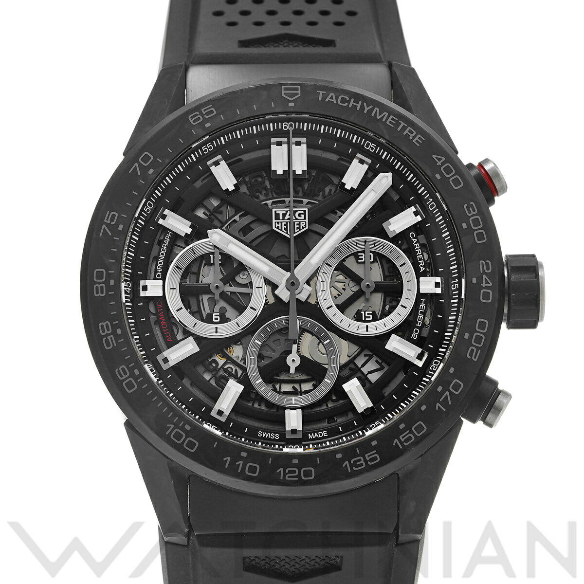 【12/1 最大2万円クーポン&P2倍】タグ ホイヤー TAG HEUER カレラ キャリバーホイヤー02 クロノグラフ CBG2A91.FT6173 スケルトン メンズ 腕時計 タグ ホイヤー 時計 高級腕時計 ブランド 【ローン60回払い無金利】【中古】 その1