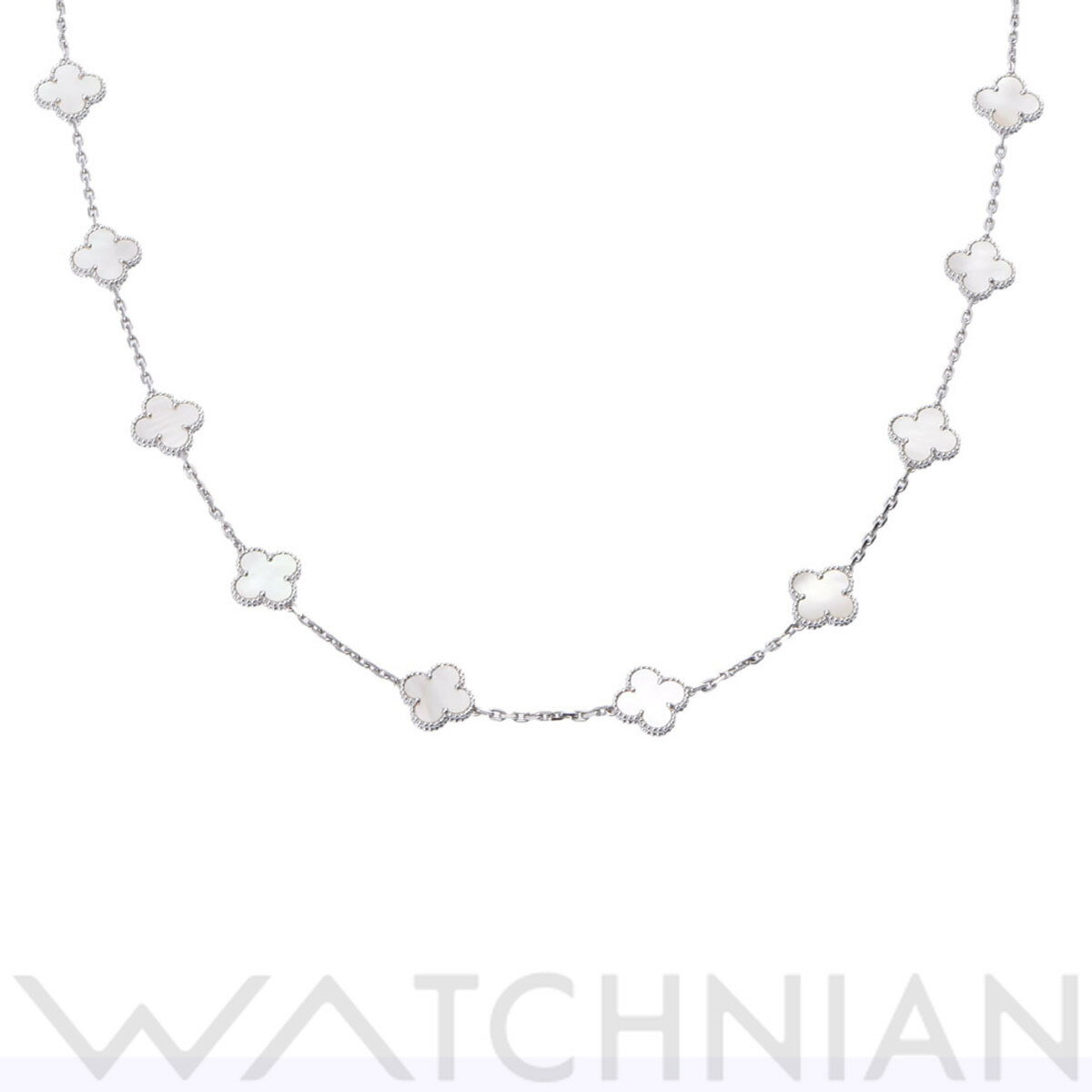 【5種選べるクーポン】【ローン60回払い無金利】【中古】 ヴァン クリーフ&アーペル Van Cleef & Arpels ヴィンテージアルハンブラ ネックレス 20P K18ホワイトゴールド マザーオブパール レディース ネックレス ヴァン クリーフ&アーペルのサムネイル