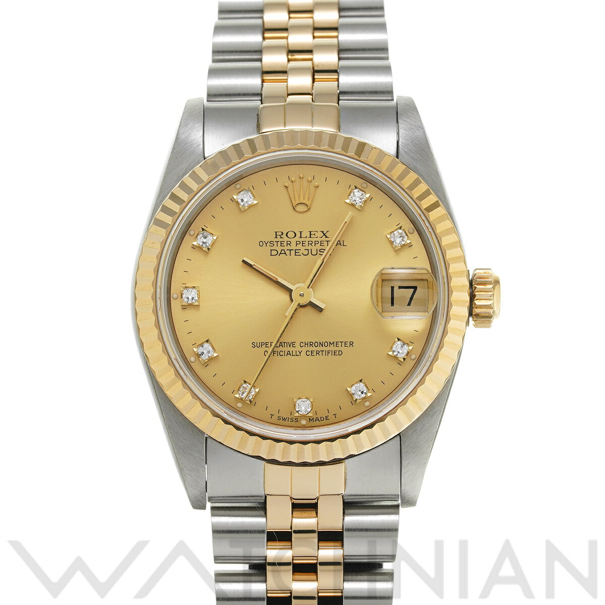 【4種選べるクーポン】【ローン60回払い無金利】【中古】 ロレックス ROLEX デイトジャスト 68273G E番(1991年頃製造) シャンパン/ダイヤモンド ユニセックス 腕時計 ロレックス 時計 高級腕時計 ブランド