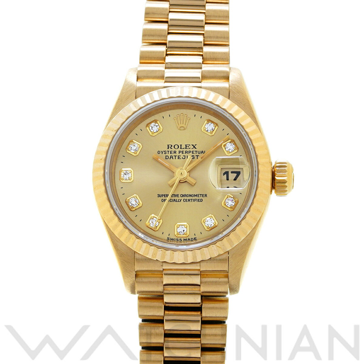 【ローン60回払い無金利】【中古】 ロレックス ROLEX デイトジャスト 26 69178G W番(1995年頃製造) シャンパン/ダイヤモンド レディース 腕時計 ロレックス 時計 高級腕時計 ブランド