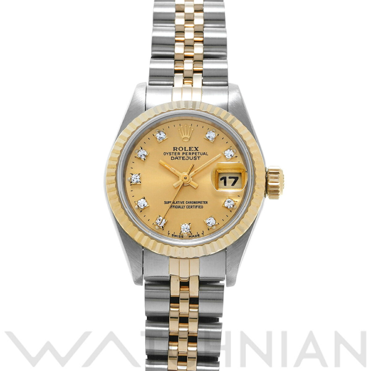 【ローン60回払い無金利】【中古】 ロレックス ROLEX デイトジャスト 69173G N番(1991年頃製造) シャンパン/ダイヤモンド レディース 腕時計 ロレックス 時計 高級腕時計 ブランド