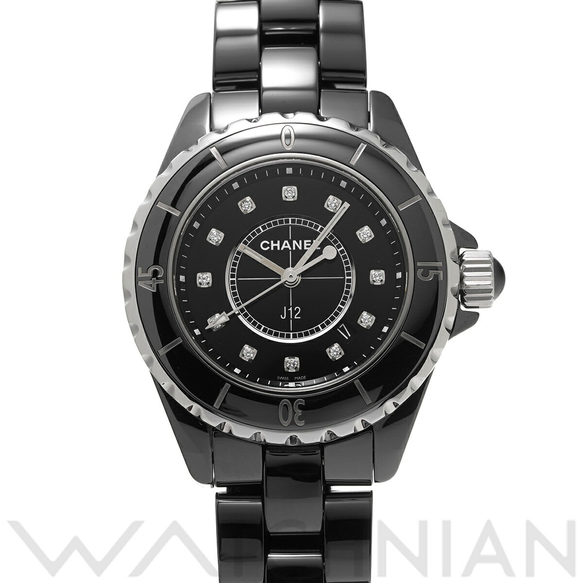 【ローン60回払い無金利】【中古】 シャネル CHANEL J12 33MM H1625 ブラックラ ...