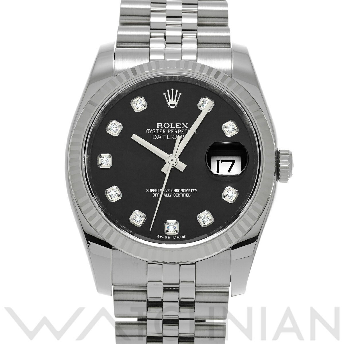 【4種選べるクーポン】【ローン60回払い無金利】【中古】 ロレックス ROLEX デイトジャスト 36 116234G ランダムシリアル ブラック/ダイヤモンド メンズ 腕時計 ロレックス 時計 高級腕時計 ブランド