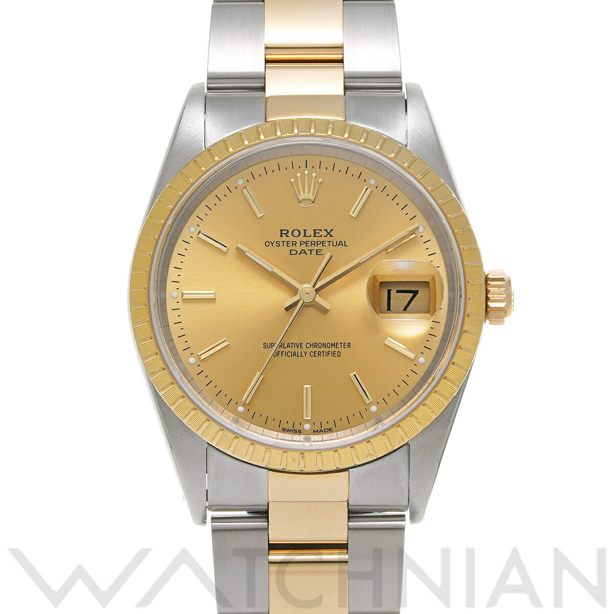 【全品ポイント2倍 5/30】【ローン60回払い無金利】【中古】 ロレックス ROLEX オイスターパーペチュアル デイト 15223 X番(1991年頃製造) シャンパン メンズ 腕時計 ロレックス 時計 高級腕時計 ブランド