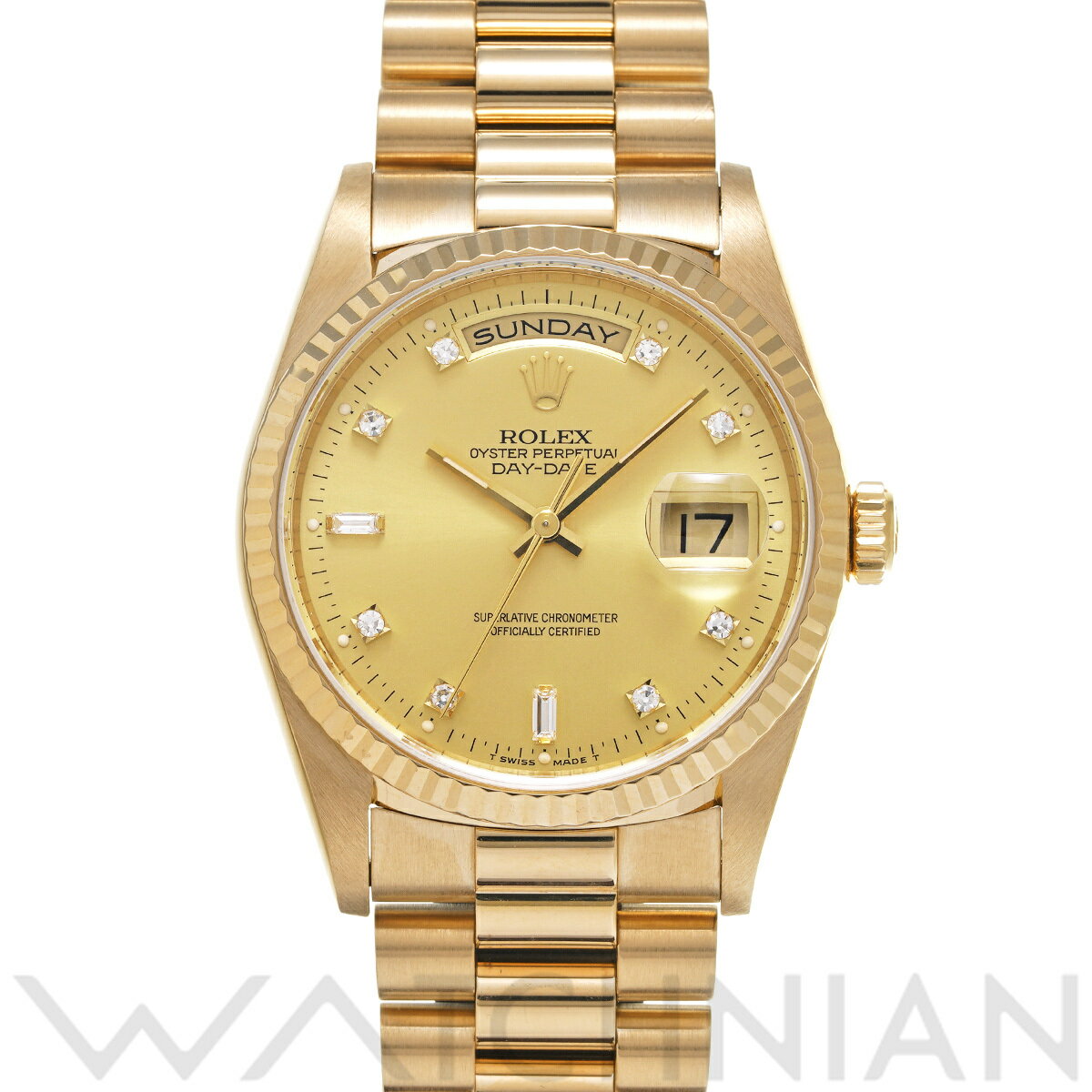 【4種選べるクーポン＆P2倍 5/20】【ローン60回払い無金利】【中古】 ロレックス ROLEX デイデイト 18238A S番(1994年頃製造) シャンパン/ダイヤモンド メンズ 腕時計 ロレックス 時計 高級腕時計 ブランド