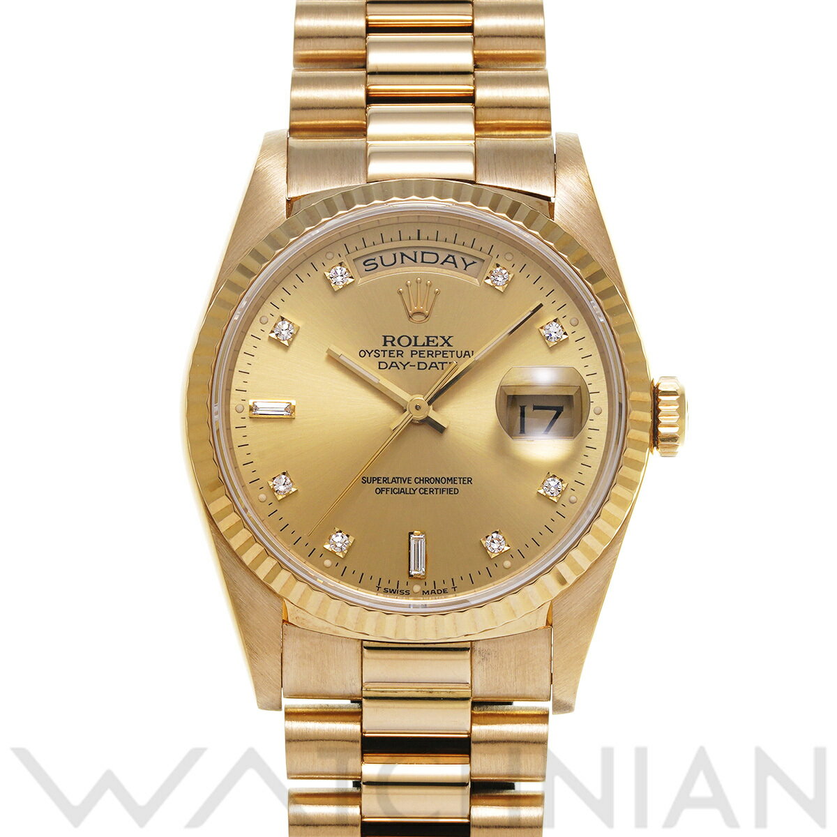 【4種選べるクーポン】【ローン60回払い無金利】【中古】 ロレックス ROLEX デイデイト 18238A E番(1990年頃製造) シャンパン/ダイヤモンド メンズ 腕時計 ロレックス 時計 高級腕時計 ブランド