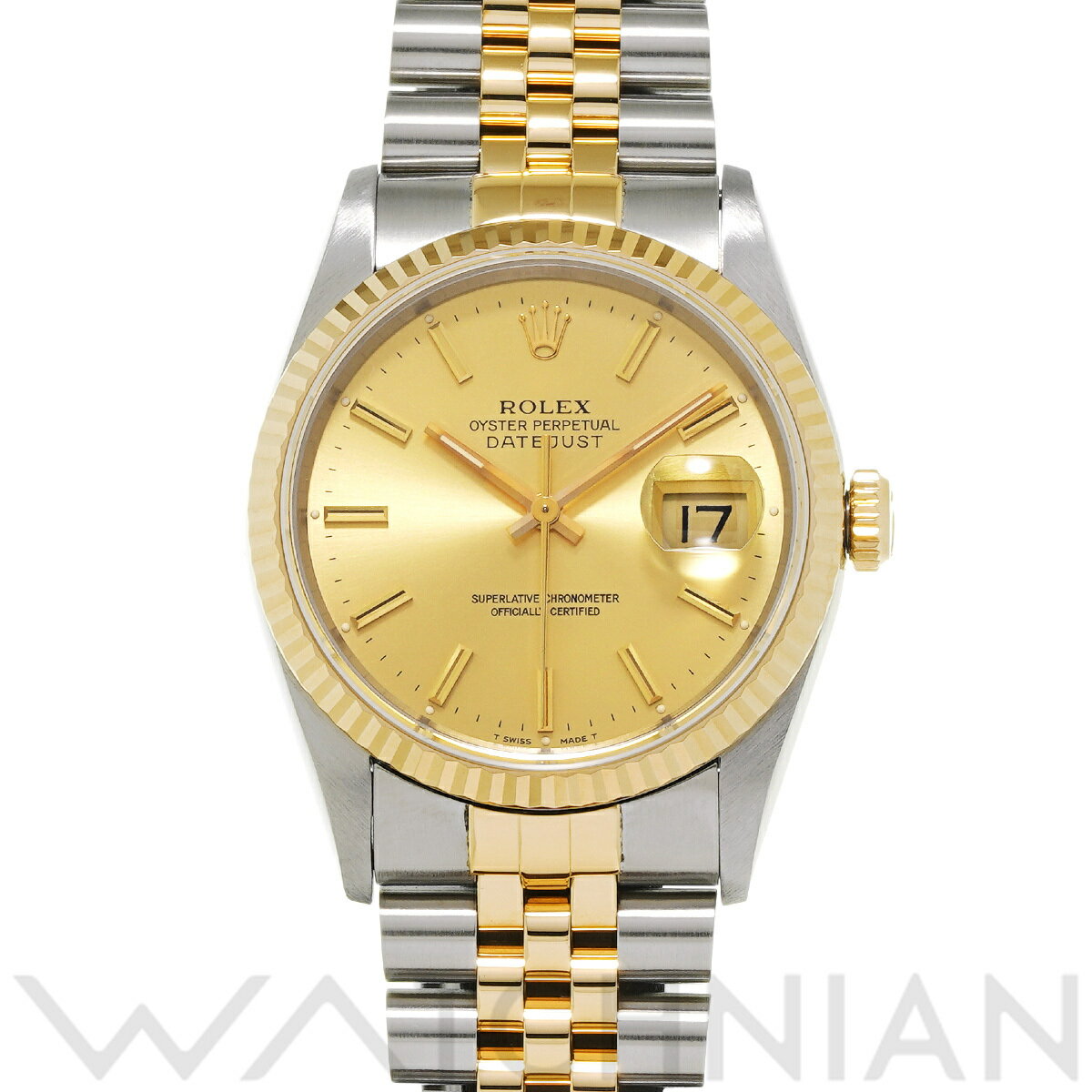 【4種選べるクーポン】【ローン60回払い無金利】【中古】 ロレックス ROLEX デイトジャスト 16233 S番(1994年頃製造) シャンパン メンズ 腕時計 ロレックス 時計 高級腕時計 ブランド