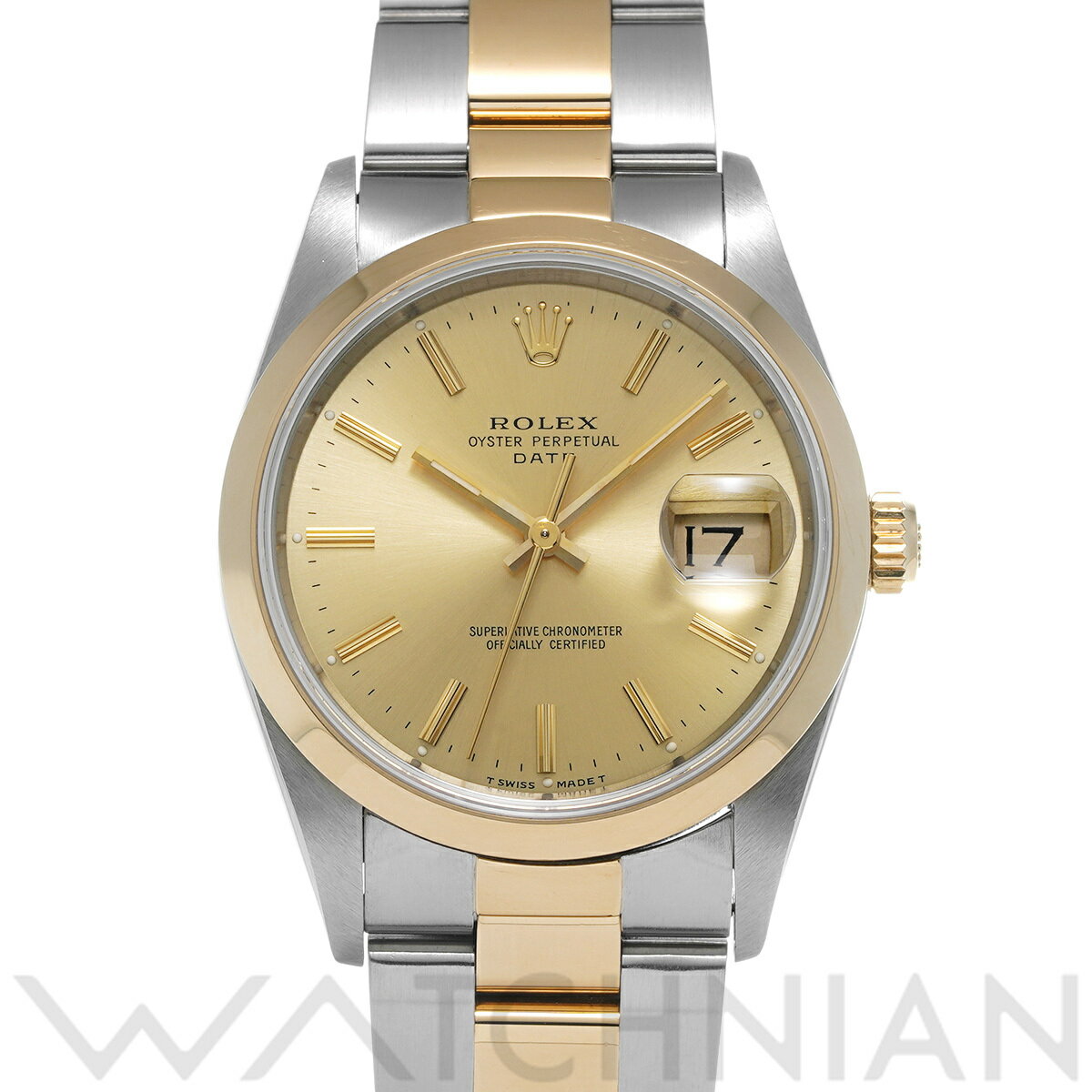 【全品ポイント2倍 5/30】【ローン60回払い無金利】【中古】 ロレックス ROLEX オイスターパーペチュアル デイト 15203 X番(1993年頃製造) シャンパン メンズ 腕時計 ロレックス 時計 高級腕時計 ブランド