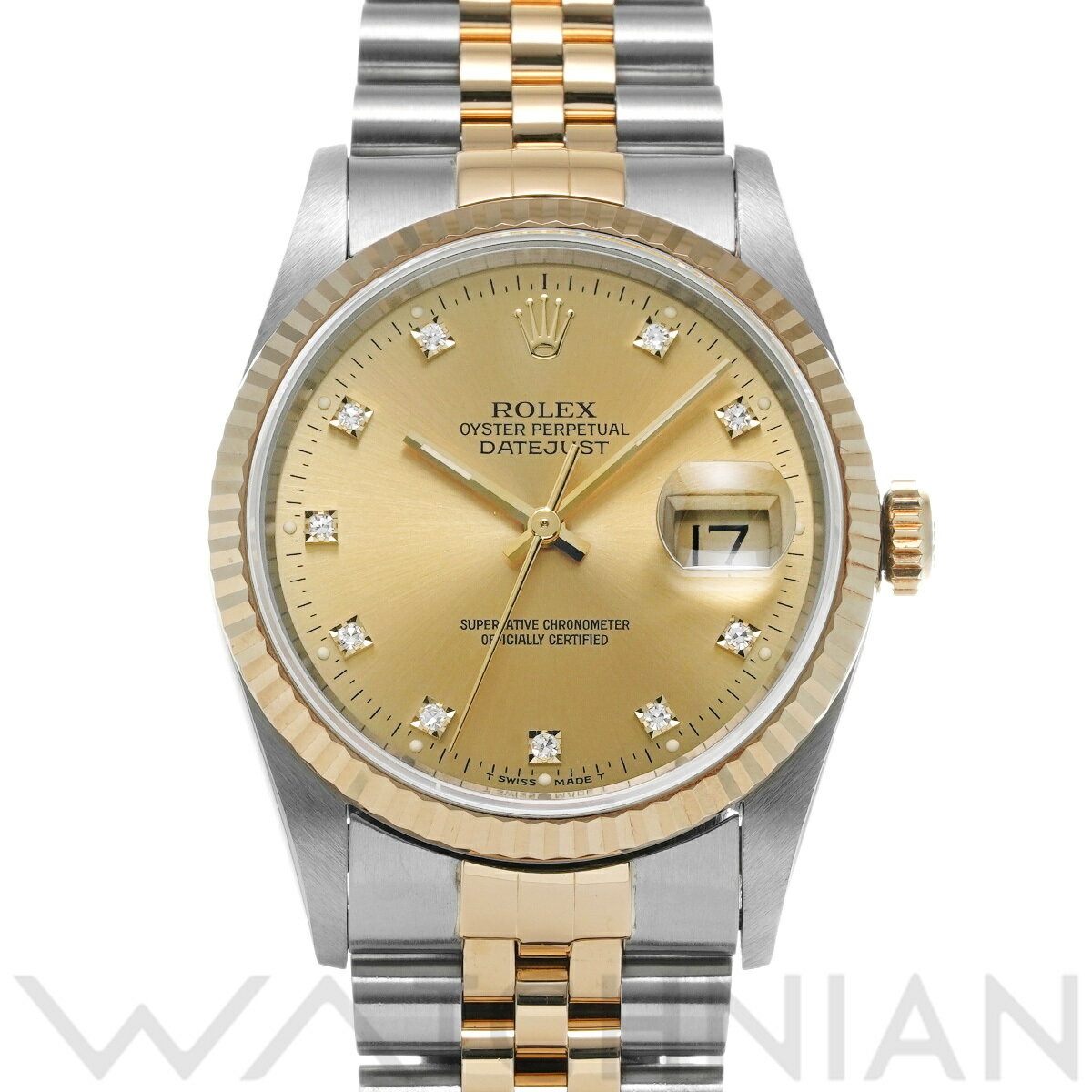 【4種選べるクーポン＆P2倍 5/20】【ローン60回払い無金利】【中古】 ロレックス ROLEX デイトジャスト 16233G S番(1993年頃製造) シャンパン/ダイヤモンド メンズ 腕時計 ロレックス 時計 高級腕時計 ブランド