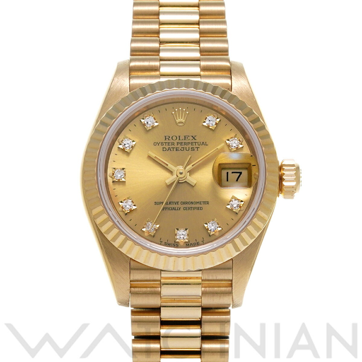 【4種選べるクーポン＆P2倍 5/25】【ローン60回払い無金利】【中古】 ロレックス ROLEX デイトジャスト 69178G N番(1991年頃製造) シャンパン/ダイヤモンド レディース 腕時計 ロレックス 時計 高級腕時計 ブランド