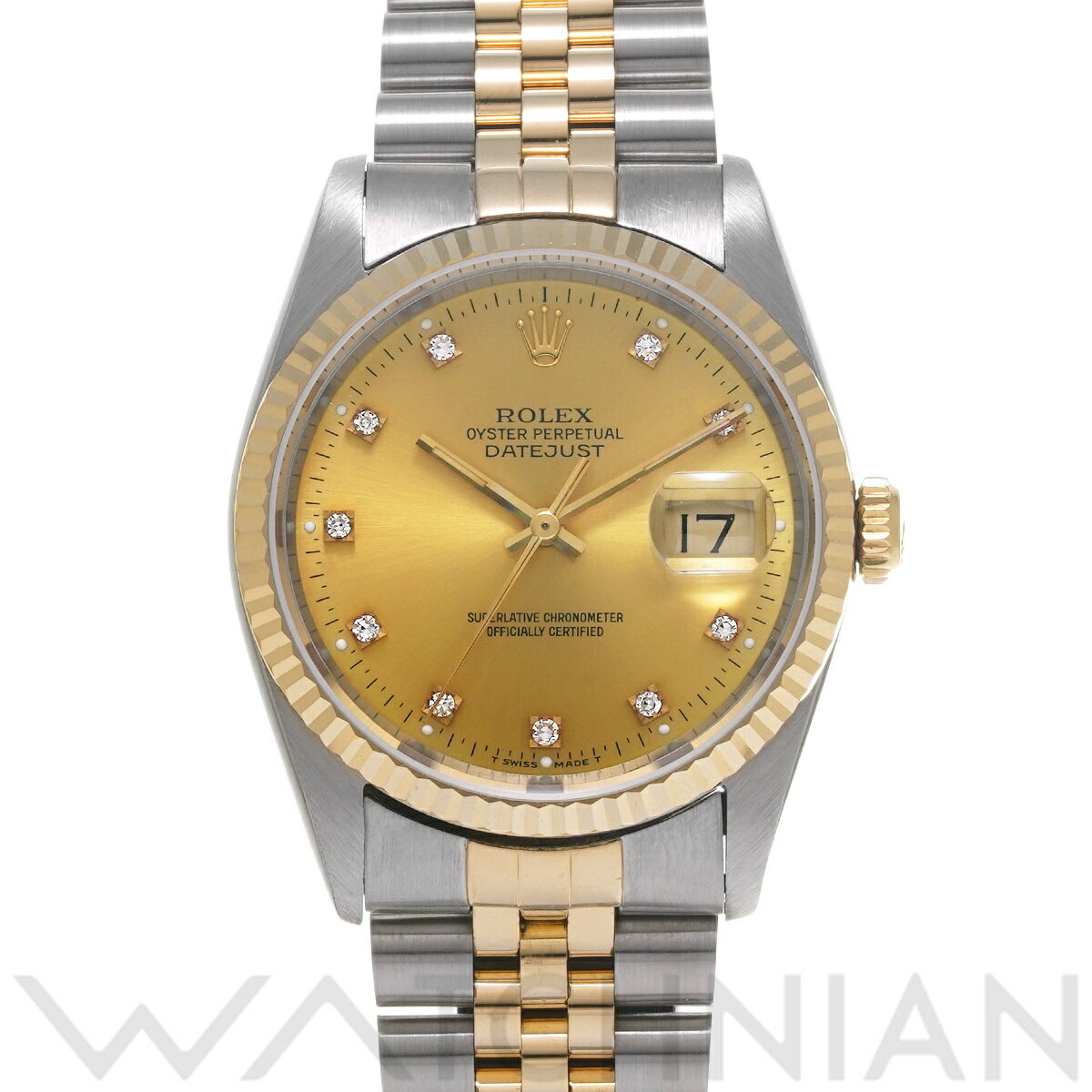 【ローン60回払い無金利】【中古】 ロレックス ROLEX デイトジャスト 16233G E番(1990年頃製造) シャンパン/ダイヤモンド メンズ 腕時計 ロレックス 時計 高級腕時計 ブランド