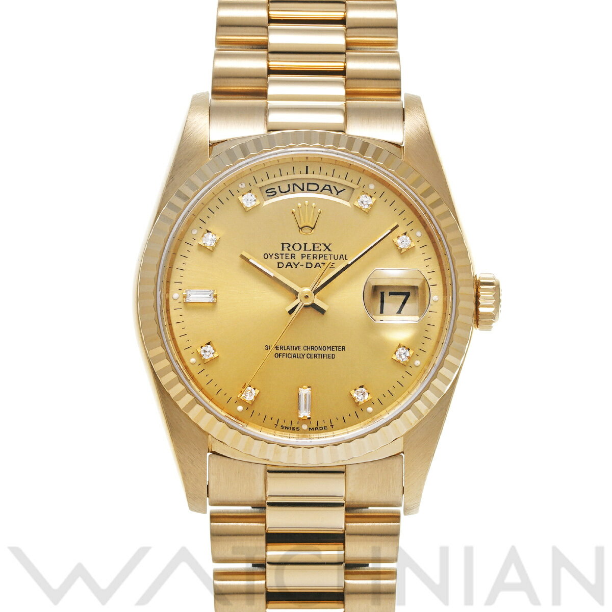 【ローン60回払い無金利】【中古】 ロレックス ROLEX デイデイト 18238A X番(1993年頃製造) シャンパン/ダイヤモンド メンズ 腕時計 ロレックス 時計 高級腕時計 ブランド