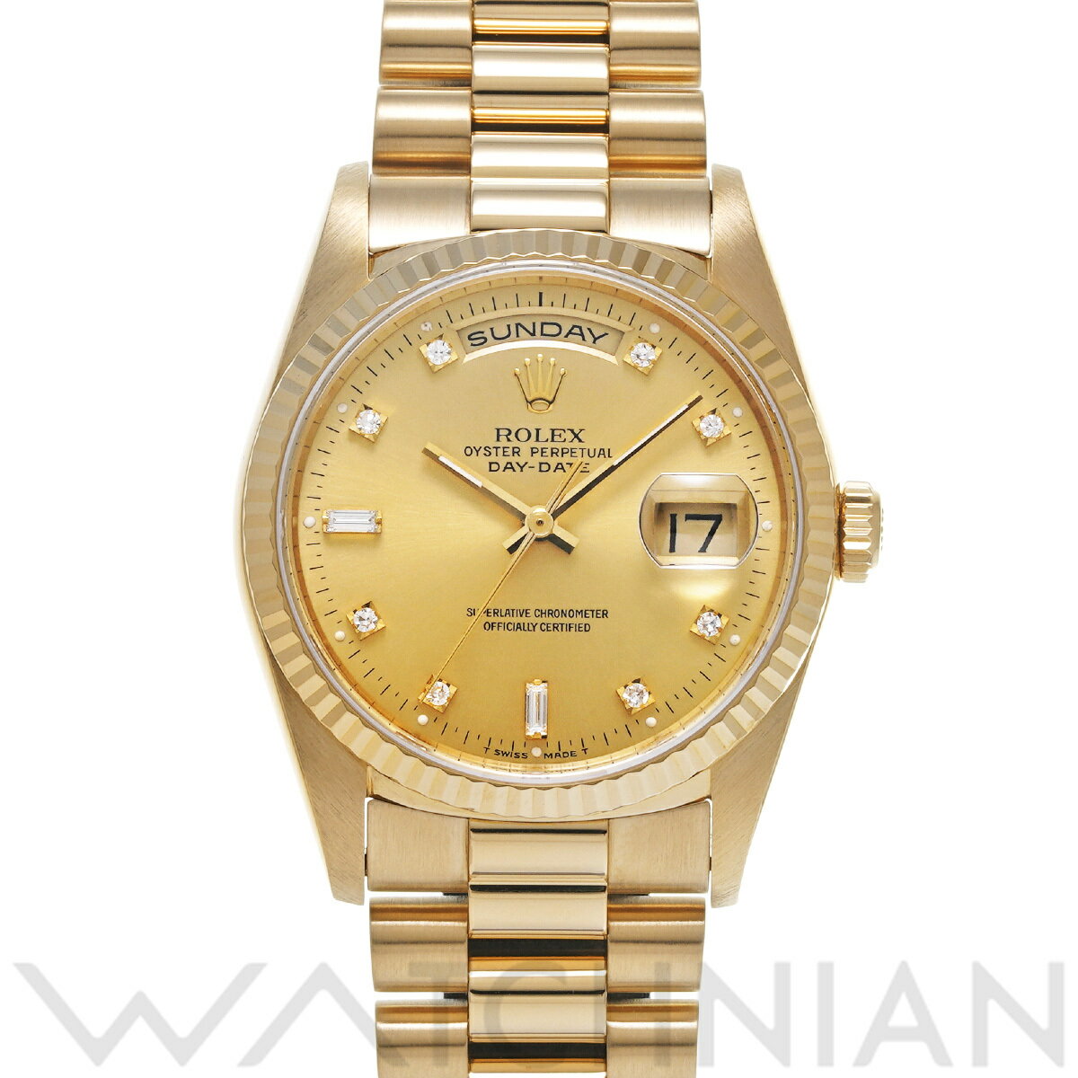 【5種選べるクーポン】【ローン60回払い無金利】【中古】 ロレックス ROLEX デイデイト 18238A X番(1993年頃製造) シャンパン/ダイヤモンド メンズ 腕時計 ロレックス 時計 高級腕時計 ブランド