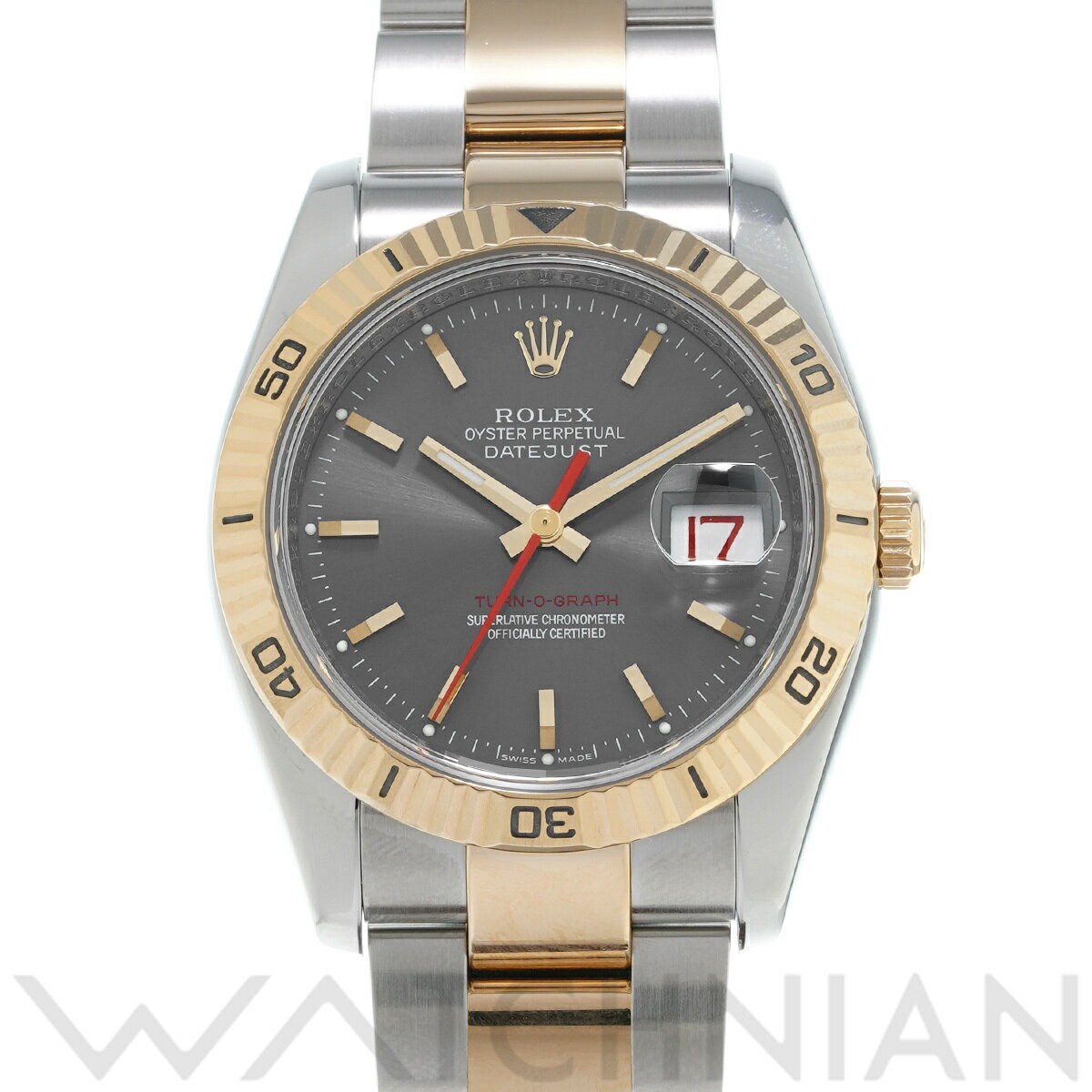 【4種選べるクーポン＆P2倍 5/15】【ローン60回払い無金利】【中古】 ロレックス ROLEX デイトジャスト ターノグラフ 116263 F番(2004年頃製造) グレー メンズ 腕時計 ロレックス 時計 高級腕時計 ブランド