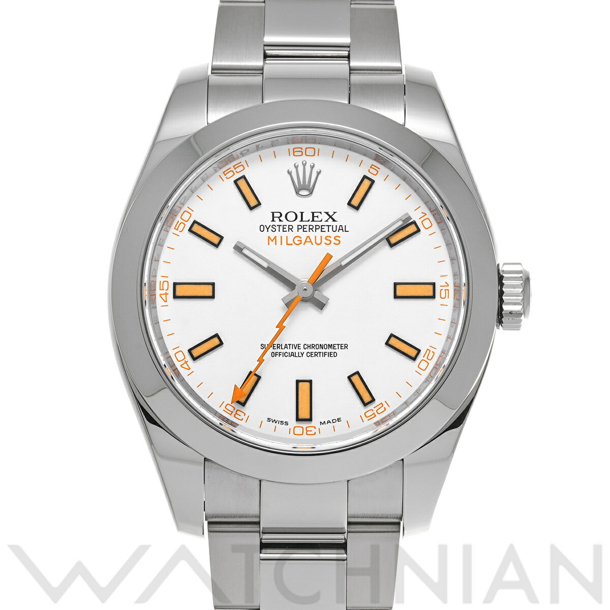 【ローン60回払い無金利】【中古】 ロレックス ROLEX ミルガウス 116400 ランダムシリアル ホワイト メンズ 腕時計 ロレックス 時計 高級腕時計 ブランド