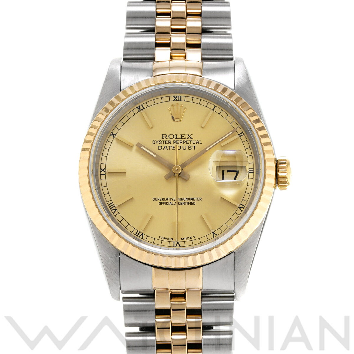 【ローン60回払い無金利】【中古】 ロレックス ROLEX デイトジャスト 36 16233 L番(1988年頃製造) シャンパン メンズ 腕時計 ロレックス 時計 高級腕時計 ブランド