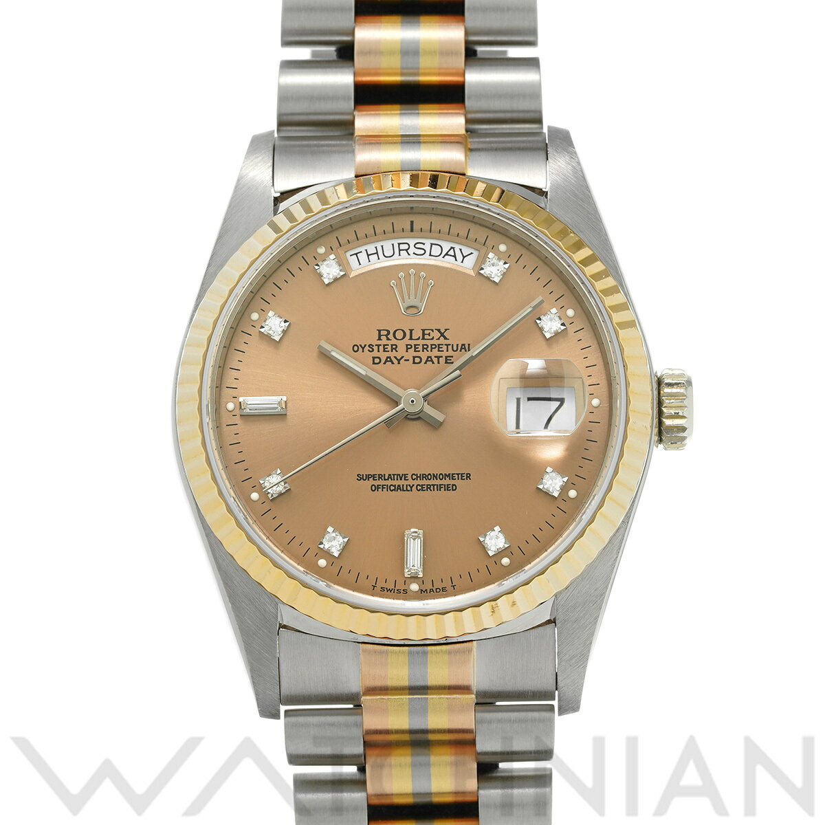 【4種選べるクーポン】【ローン60回払い無金利】【中古】 ロレックス ROLEX デイデイト トリドール 18039ABIC 95番台(1986年頃製造) シャンパン/ダイヤモンド メンズ 腕時計 ロレックス 時計 高級腕時計 ブランド